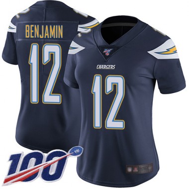 Los Angeles Chargers NFL Football Travis Benjamin Navy Blue Jersey Women Limited 12 Home 100th Season Vapor Untouchable
